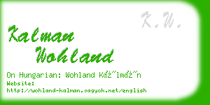 kalman wohland business card